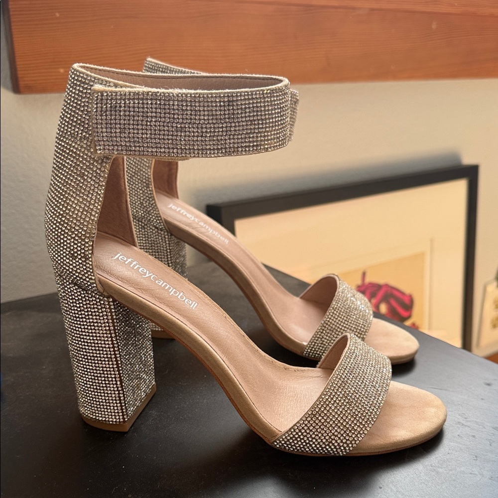 Jeffrey Campbell Glittering Silver Heels